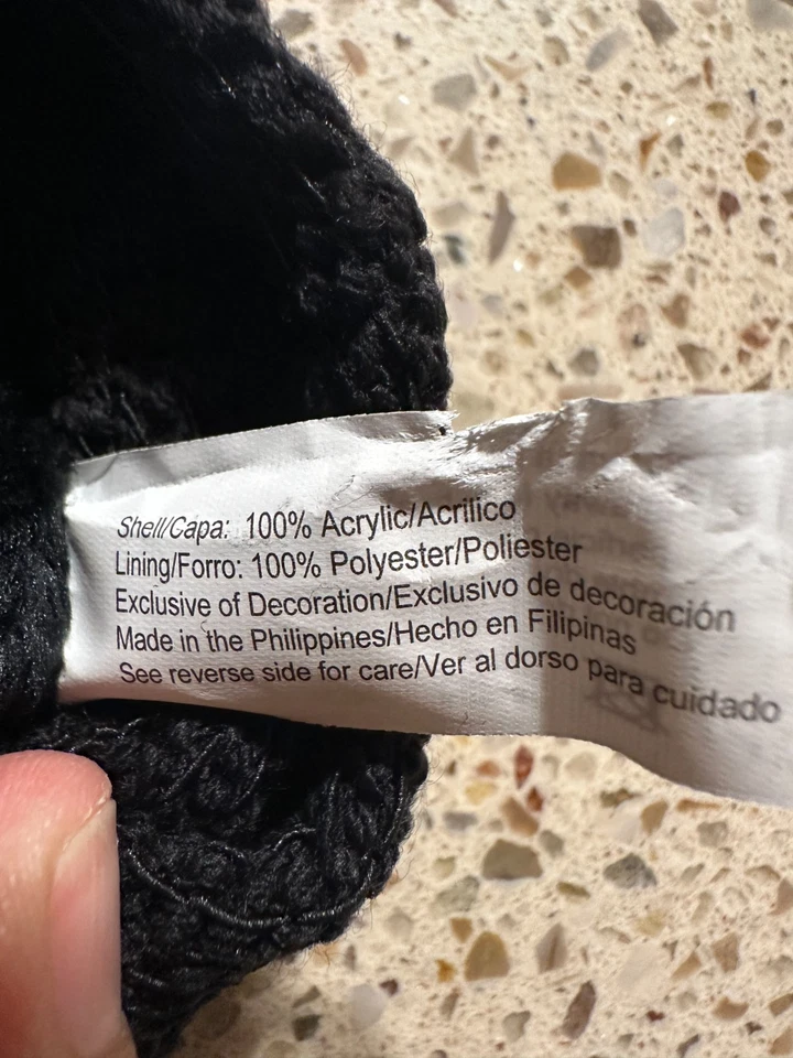 Isotoner женщин черный кабель полоски вязаные перчатки водоотталкивающий один размер новый с Ярлыками - Изображение 4 из 4