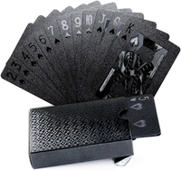 Poker Karten - Schwarze Goldfolie Pvc Wasserfeste Spielkarten Profi Premium Play