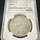 1884 Morgan Dollar Silver $1 New Orleans NGC MS63 Uncirculated