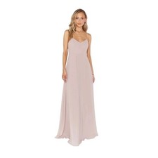 Show Me Your MuMu Faith Maxi Dress Dusty Blush Crisp Pink Chiffon XXS
