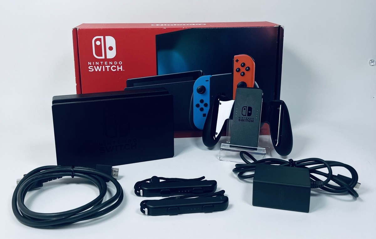 Nintendo Switch Neon Blue/Red Console Set Complete Boxed Excellent