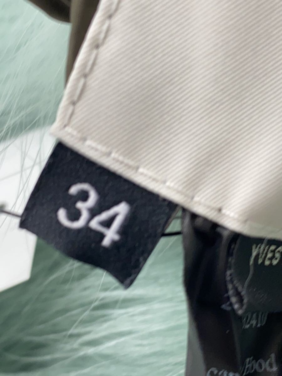 YVES SALOMON ALTRA PELLICCIA DI VOLPE GIACCA MILITARE CORTA 34 NYLON kaki usata