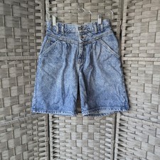 Vtg 90s Lee Denim Shorts Acid Wash High Waist Pleated Womens 8 Made in the USA