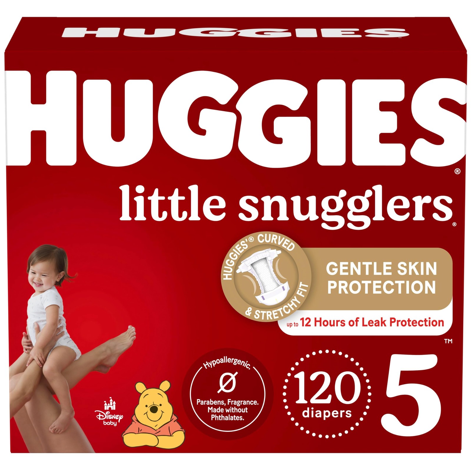S Size 5 27+ Lbs 120ct White Huggies Little Snugglers Infant