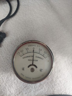 Vintage King Electric Generator Current Indicator Gauge Good Shape!