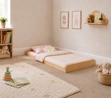 STRICTLY BEDS&BUNKS Leon Montessori Pine Low Floor Bed Frame  3ft Single (PD67)
