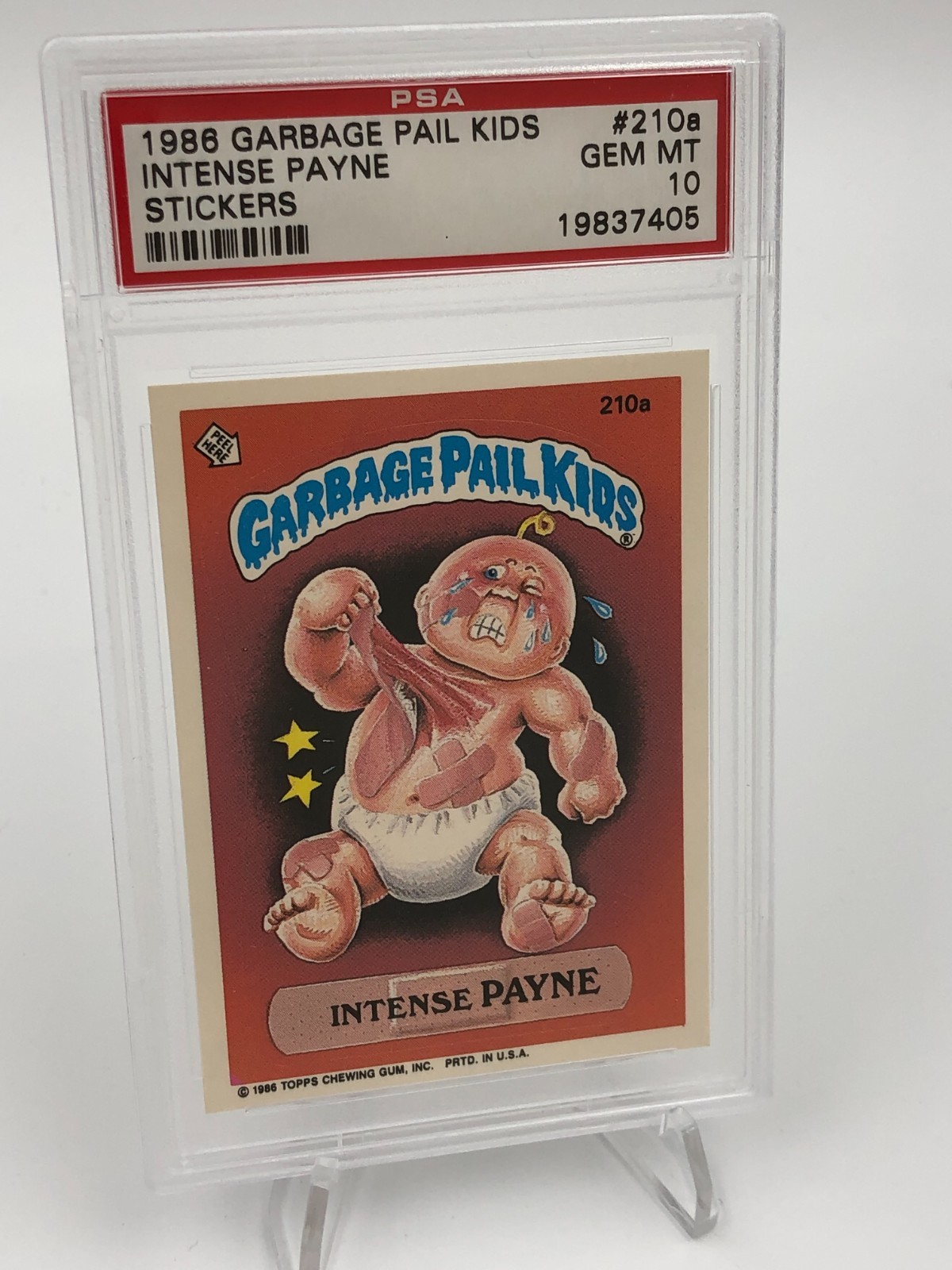 1986 GARBAGE PAIL KIDS Trading Sticker INTENSE PAYNE #210a grade PSA GEM MINT 10 view 5