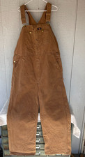 Dickies Duck Bib Overalls Dungarees Carpenter Jeans Rinse Brown Men's 40x30"