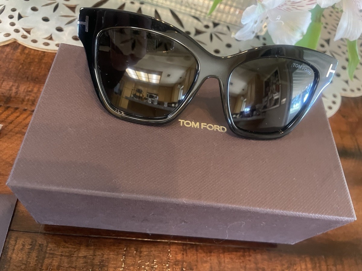 NEW TOM FORD TF 1217 ECO 01A ELVIRA BLACK AUTHENTIC SUNGLASSES 55