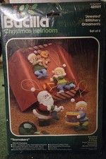 BUCILLA CHRISTMAS HEIRLOOM "TOYMAKERS" FELT JEWELED ORNAMENT KIT NIP 48989