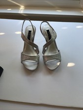 Nina Newark-YG Evening Sandals   Women  s Size 8M   Silver Baby Glitter