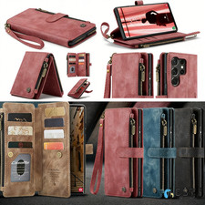 Detachable Card Wallet Phone Case For Samsung Galaxy S25 S24 S23 Ultra S22 21 FE