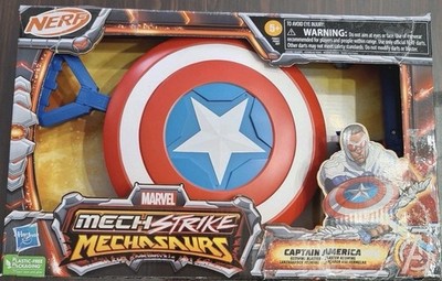 Nerf Gun Marvel MechStrike Mechasaurs Cpt.  America Redwing Blaster New Toy