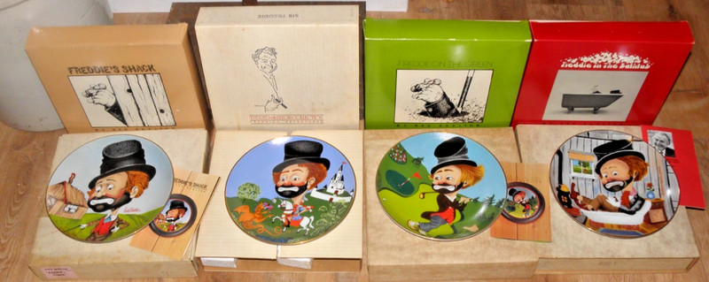 LOT OF 4 1979 RED SKELETON NUMBERED COLLECTOR PLATES (ORIGINAL PACKAGES) NR  SEE