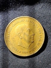 1966 Una Peseta Coin From Spain