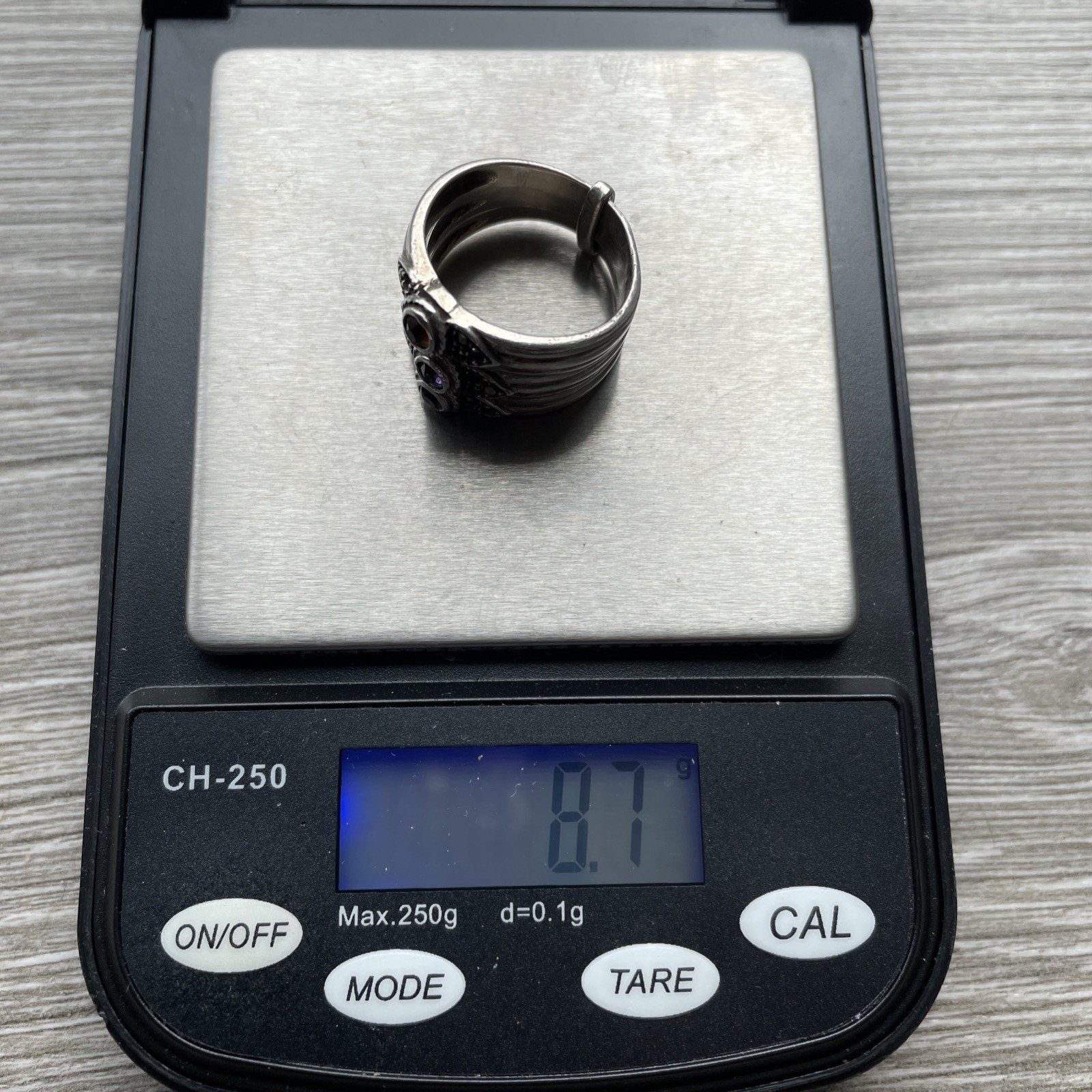 925 Sterling Silver Triple Stack Ring with 3Gem s… - image 13