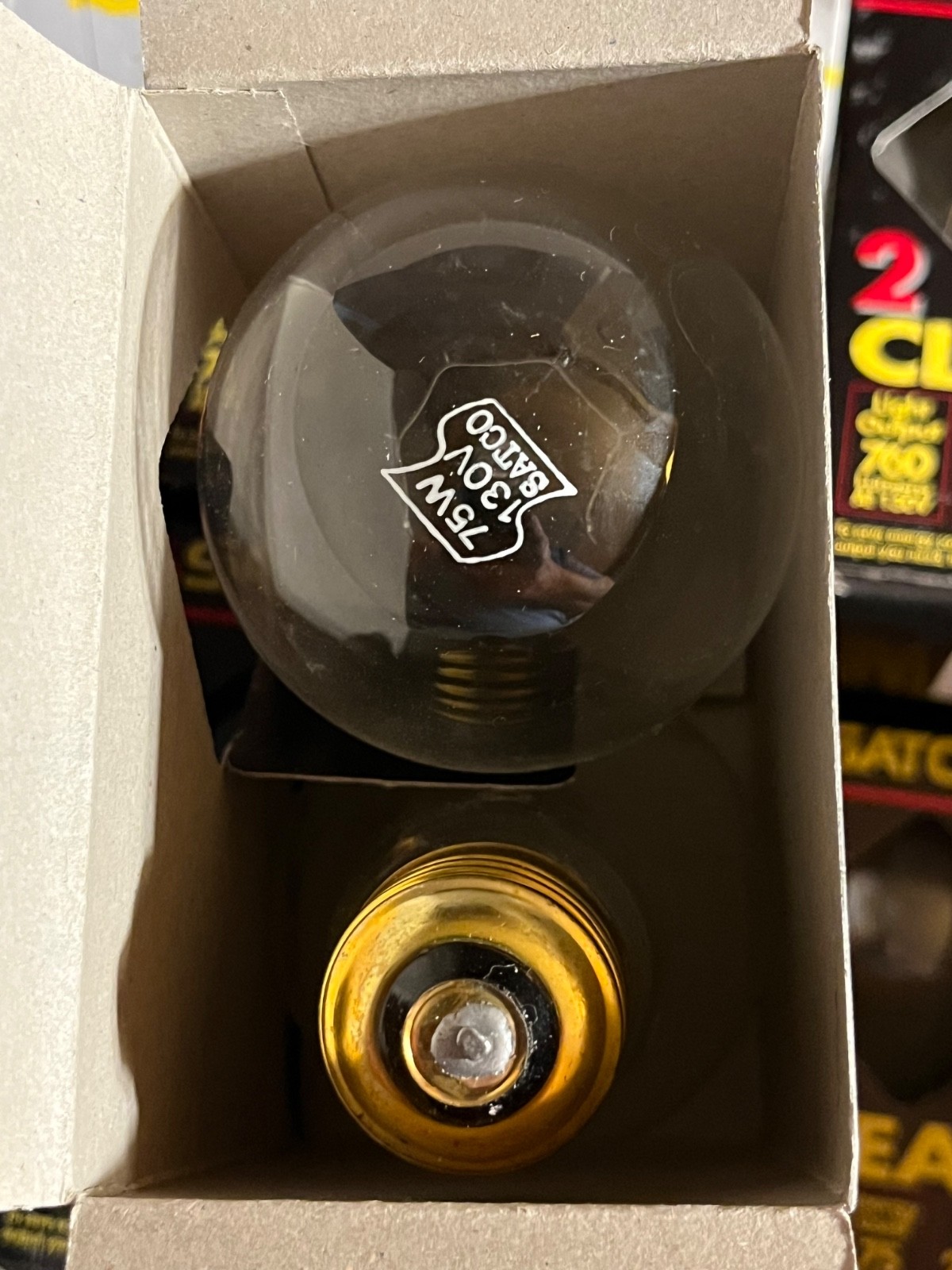 Lot of 4 - 2 Pack Satco S3943 Clear Light Bulbs Med Base Brass 75W