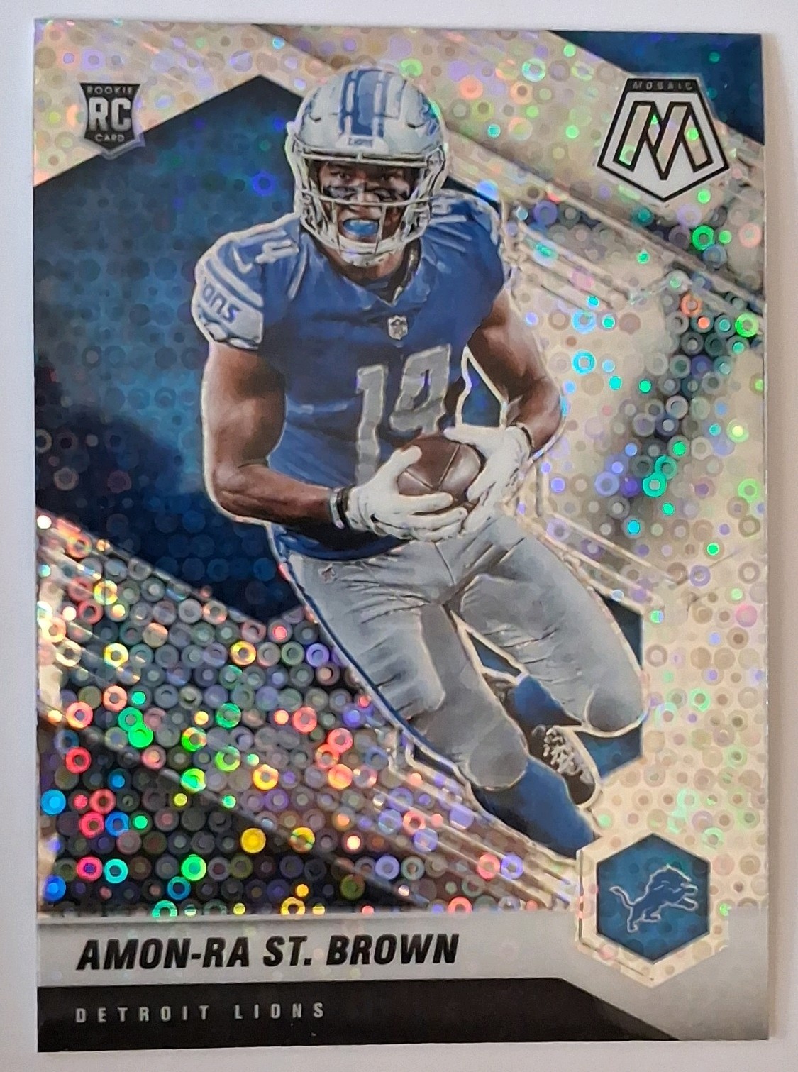 2021 Panini Mosaic Rookie Amon-Ra St. Brown #328 No Huddle Silver Lions