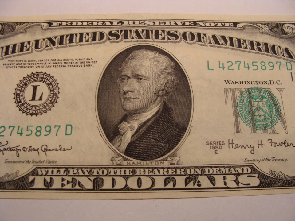1950-E $10 Federal Reserve Note - nearly CU! - Image 3 of 4