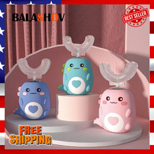 Children U-shaped Electric Toothbrush 360 Degrees Smart Cartoon Kids Silicone