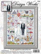 DIY Design Works Wedding ABC Marriage Counted Cross Stitch Kit 15x20
