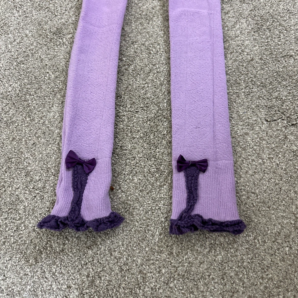 NAARTJIE Girls Footless Tights Size 9-10 Purple - Image 4 of 4