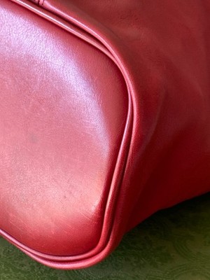 バッグ USA OLD COACH 4155 Vintage red leather Vtg COACH #4155 Soho Leather Large Zip Tote/Shoulder Bag, 90s, USA