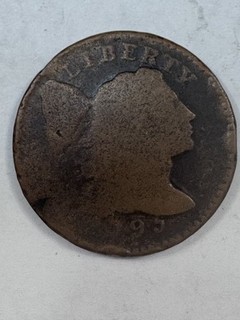 Lot 67: 1795 Liberty Cap Large Cent Plain Edge 1c. George Washington Era!!!