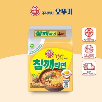 Ottogi Sesam Ramen 4er Pack | Koreanische Instant Nudeln Sesam Geschmack