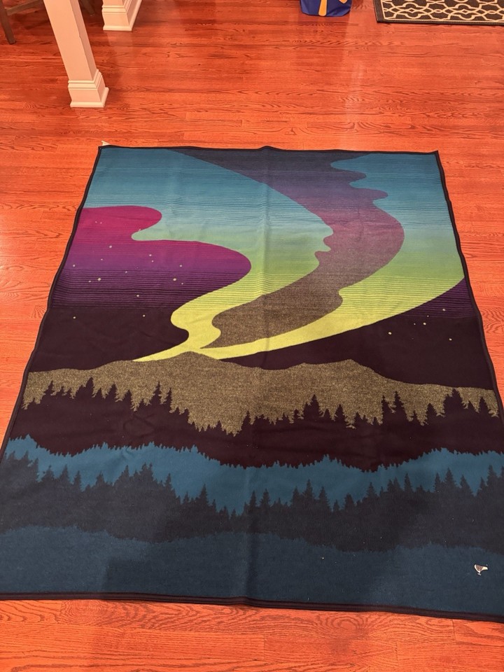 NWT Pendleton Beaver State Northern Lights Robe Wool Blanket 64x80 USA ...
