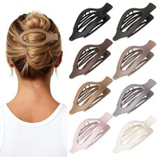 8 Pack Flat Hair Clips for Women   Large Claw Clips for Thick and Thin Hair, ...