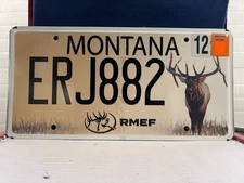 ROCKY MOUNTAIN ELK FOUNDATION  RMEF  MONTANA LICENSE PLATE