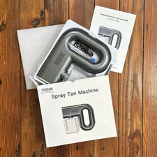 NEW NIP Hoakya Cordless Handheld Airbrush Spray Tan Machine Gun in Gun Grey