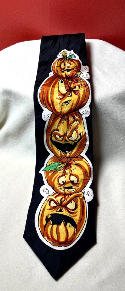 WICKED PUMPKINS Corbata de Seda Museo Artefactos Clásicos Hechos a Mano EE. UU. Foto 2 de 4