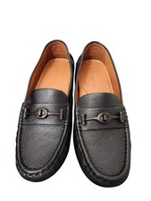 Coach Women  s Crosby Turnlock Driver Black Leather Loafers Size 6.5 B