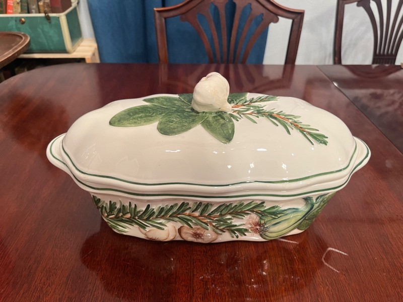 Vintage Vietri Italian Garden Harvest Majolica Tureen Hand Painted Casserole EUC