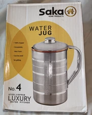 Saka Steel Stainless Steel and Copper Lined 6 Cups Water Pitcher