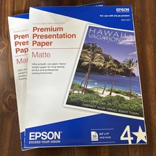 2 Epson S041257 Premium Presentation Inkjet Matte Paper 8.5x11" 50 Sheets NEW