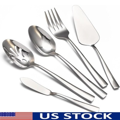 5 Piece Stainless Steel Serving Utensils Set Parties Dinners Weddings BBQs New