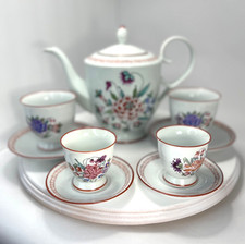 Exquisite Vintage Hand Painted Floral Tea Set 9 Piece Set Mother's Day Gift