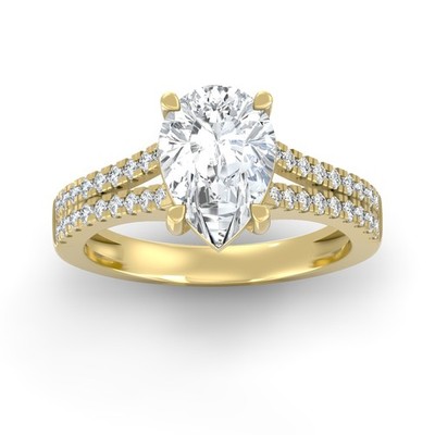 3.33Ct Lab Grown Diamond 10k Yellow Gold Engagement Ring Size 7 for Women