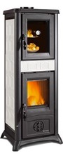 Stufa a Legna Ghisa 7kW 206 m3 Maiolica Bianco Gemma Forno La Nordica-Extraflame