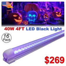 16 Pack BlackLight Fixture 48 inch 40W UV LED with US Plug For Glow Party D cor