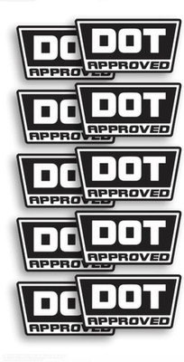 AK Pack of 2 DOT D O T Approved Motorcycle Helmet Decals Labels, Vinyl Black