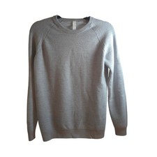 Lululemon Merino Wool Sweater Gray Raglan Knit Women's 10 Crewneck Soft Cozy