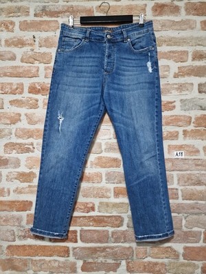 Damen Jeans O' Dett Boyfriend Straight Risse Made in Italy Größe 44 Stretch