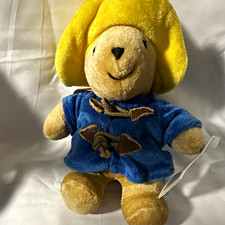 Eden Paddington Bear Plush Small 2001 Vintage Blue Coat Yellow Hat
