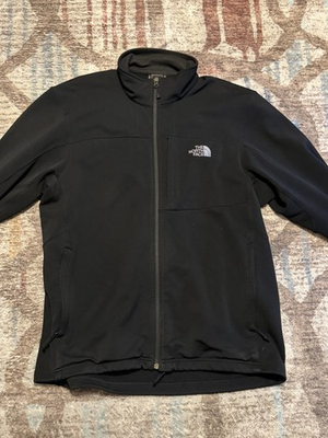 #ad The North Face Men#x27;s XL Black Full Zip Jacket Stand Up Collar Short Solid Logo $15.00