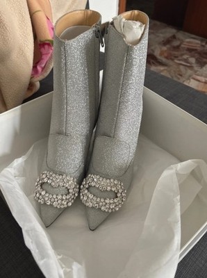 Giannico Stiefeletten Glitzer Silber in Größe 38 - Neu