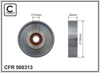 Caffaro 500313 Umlenk-/FüHrungsrolle, Keilrippenriemen FüR Hyundai,Kia